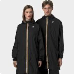 コート K WAY Women Coats K7123MW AL7 Black Jackets Woman SOPHIE PLUS.2 REVERSIBLE Mid BLACK P-WHITE